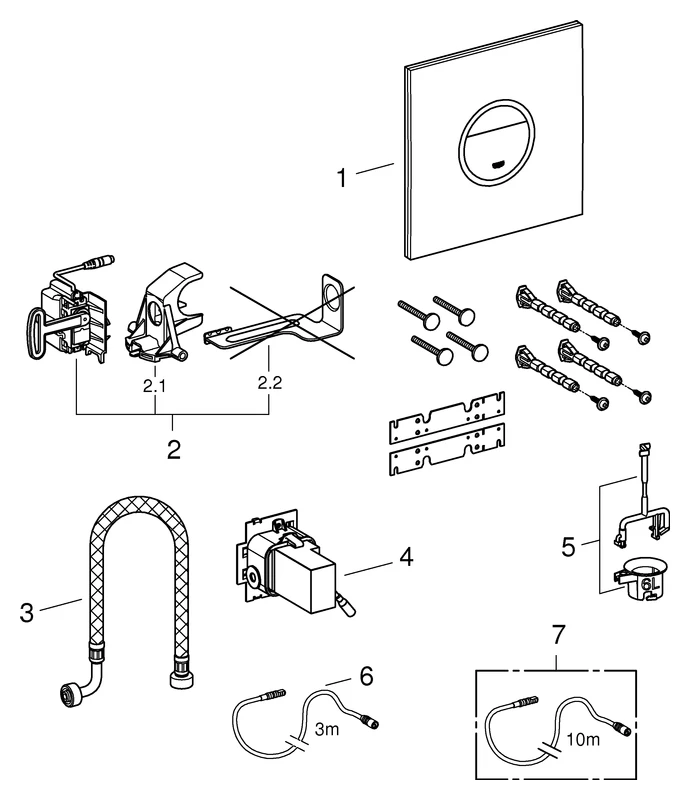 WC-Betätigung Veris Light 38915, mit LED in blau, rot, gelb, weiß, velvet black WC-Betätigung Veris Light 38915, mit LED in blau, rot, gelb, weiß, velvet black
