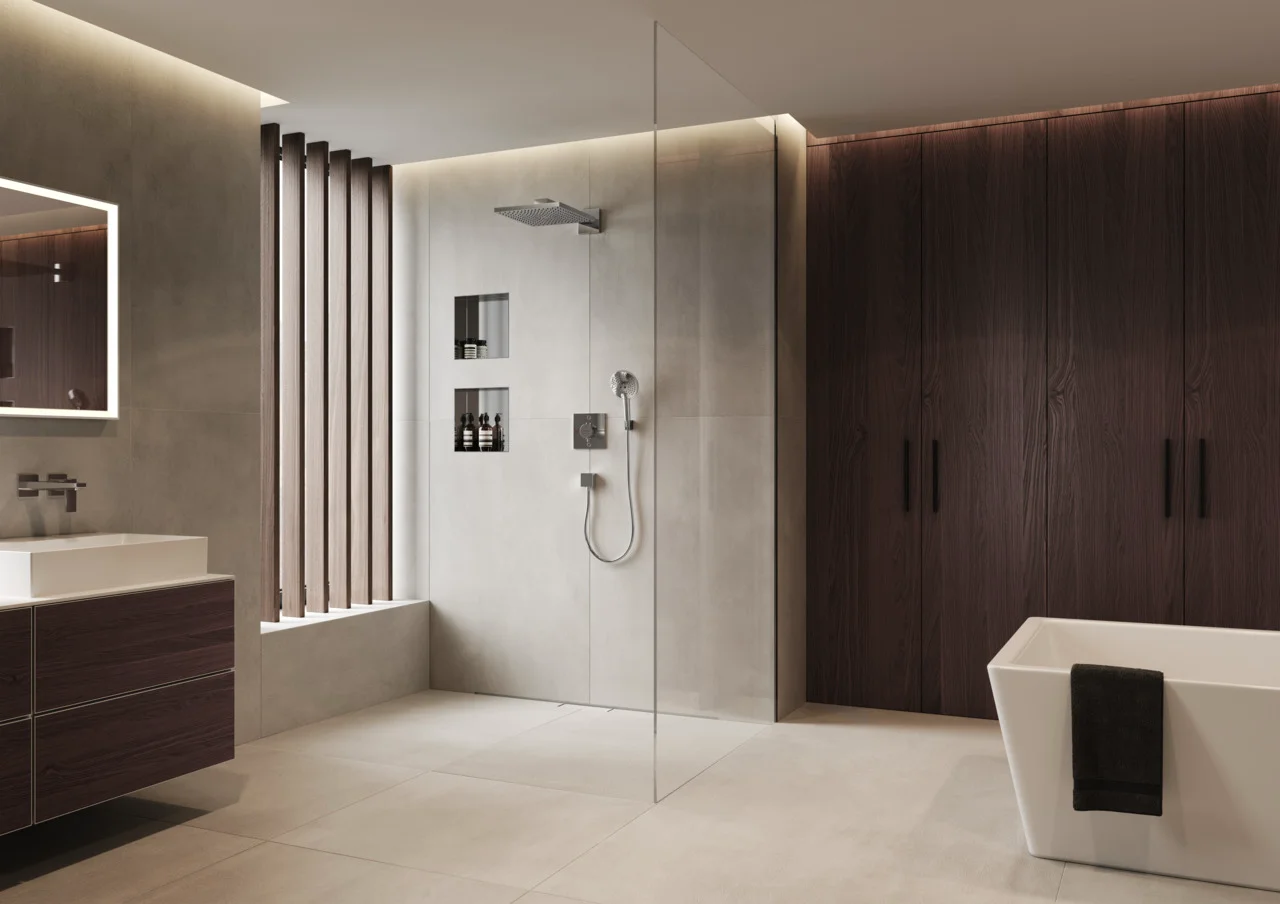 Hansgrohe ShowerSelect Comfort S Thermostat Unterputz, Brushed Black Chrome, 2 Verbraucher, max. Durchfluss 22,1 l/min bei 3 bar, min./max. Betriebsdruck 1/10 bar