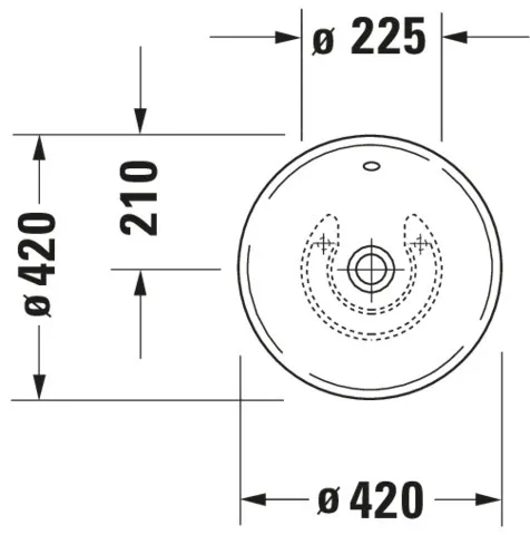 Aufsatzbecken Bacino 420 mm rund, mit ÜL, ohne HLB, weiß