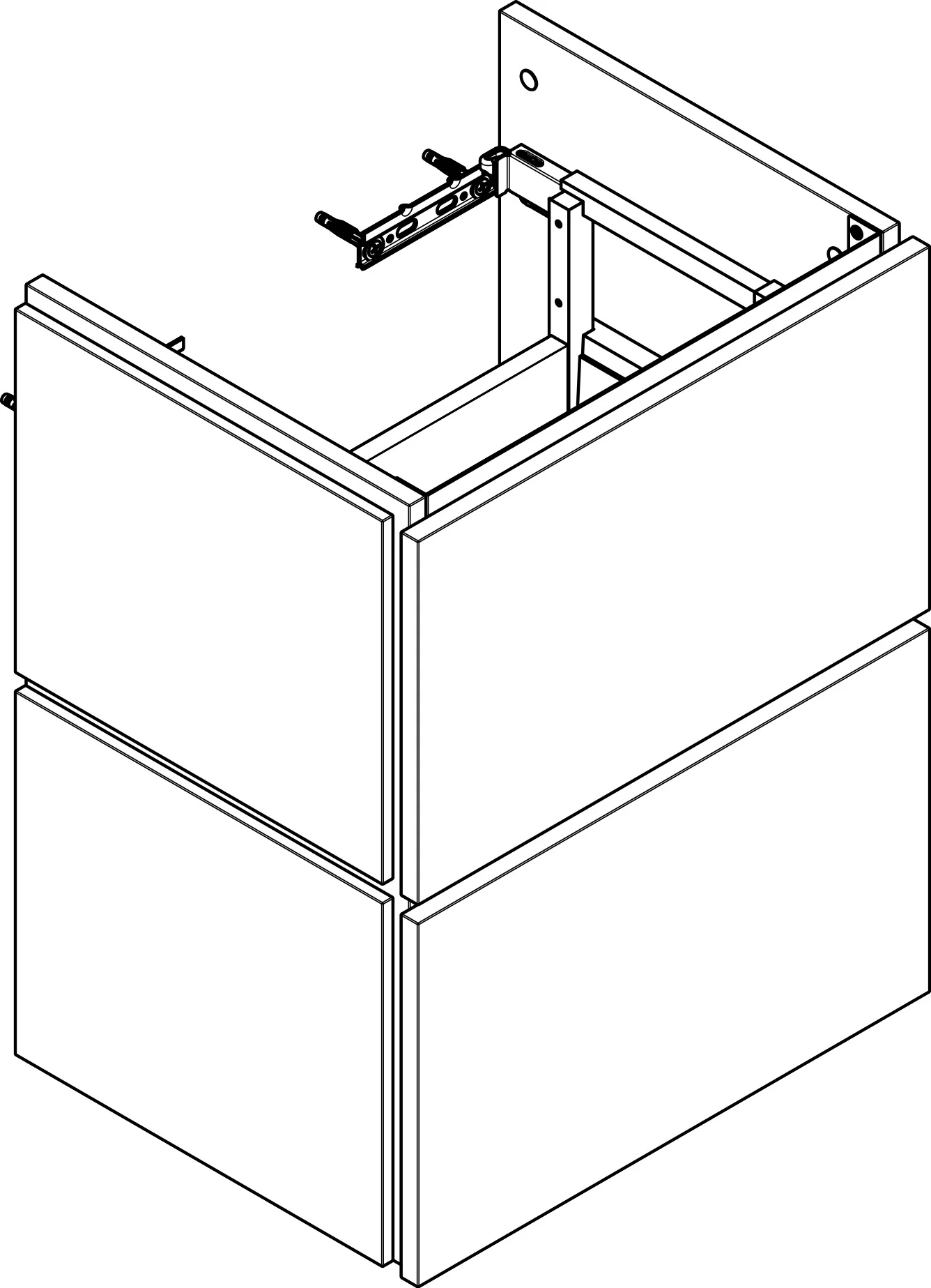 Hansgrohe Waschtischunterschrank Xilesa E, 480x380 mm, 2 Schubkästen PushOpen, Eiche Kaschmir