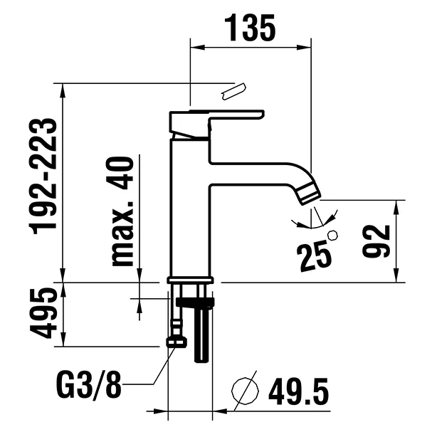Einhebel-Waschtischmischer Lua Eco+ Ausladung 135 mm Festauslauf Eco+ Funktion: Kaltwasser bei mittiger Hebelstellung Patrone Hebel komplett Luftmischdüse 18.5x1 PCA ohne Ablaufventil Durchfluss/Geräuschgruppe: 4.2 l/min (3 bar) / II, chrom Einhebel-Waschtischmischer Lua Eco+ Ausladung 135 mm Festauslauf Eco+ Funktion: Kaltwasser bei mittiger Hebelstellung Patrone Hebel komplett Luftmischdüse 18.5x1 PCA ohne Ablaufventil Durchfluss/Geräuschgruppe: 4.2 l/min (3 bar) / II, chrom