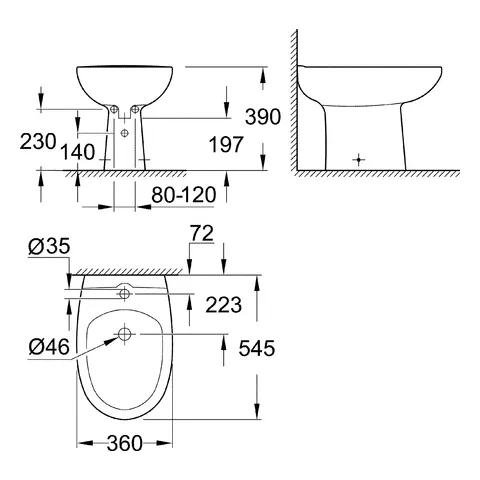 Standbidet Bau Keramik 39432, 1 Hahnloch, mit Überlauf, aus Sanitärkeramik, alpinweiß Standbidet Bau Keramik 39432, 1 Hahnloch, mit Überlauf, aus Sanitärkeramik, alpinweiß