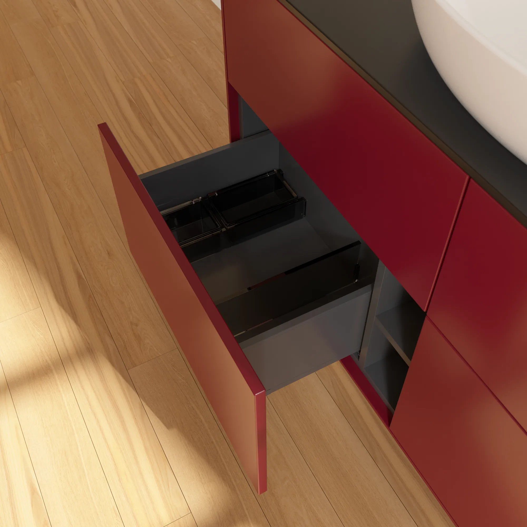 Villeroy & Boch Waschtischunterschrank „Finion“ für Schrankwaschtisch 1200 × 603 × 501 mm Peony Matt Lacquer, mit Hahnlochbohrung, für Becken mittig