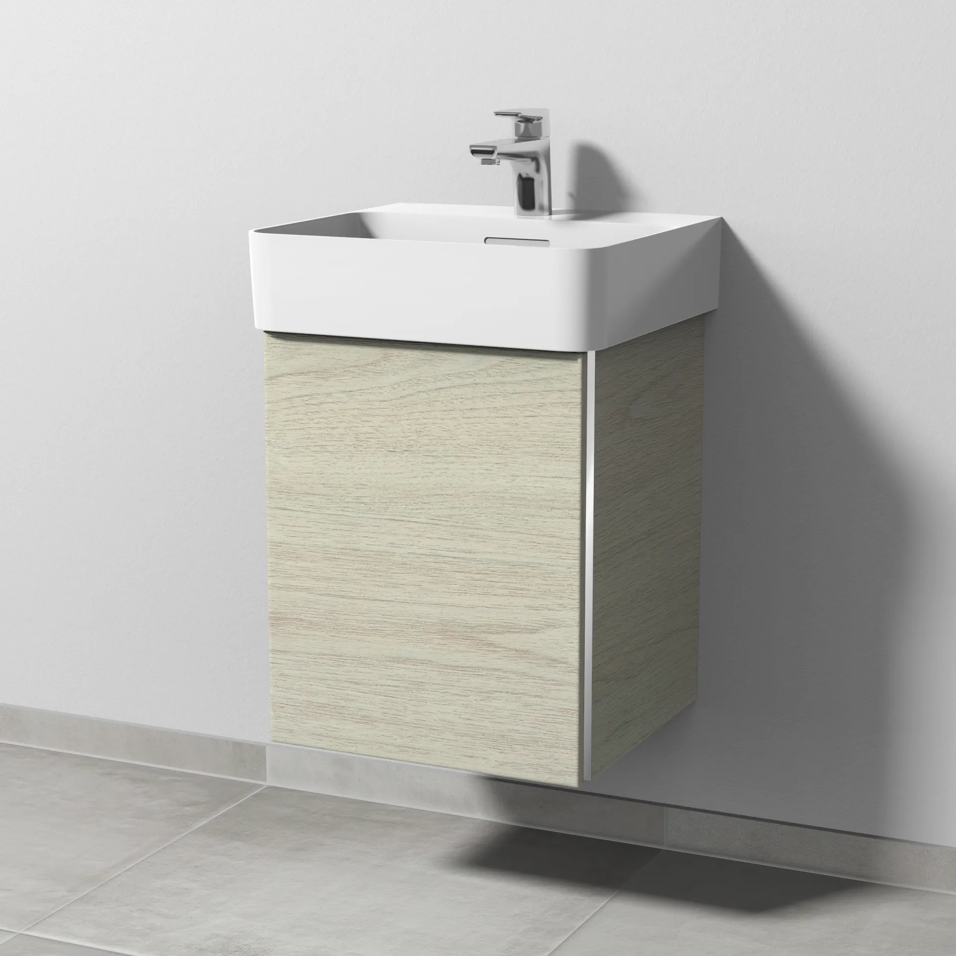 Sanipa Waschtischunterschrank „3way“ 410 × 520 × 397 mm in White Oak, Anschlag links Sanipa Waschtischunterschrank „3way“ 410 × 520 × 397 mm in White Oak, Anschlag links