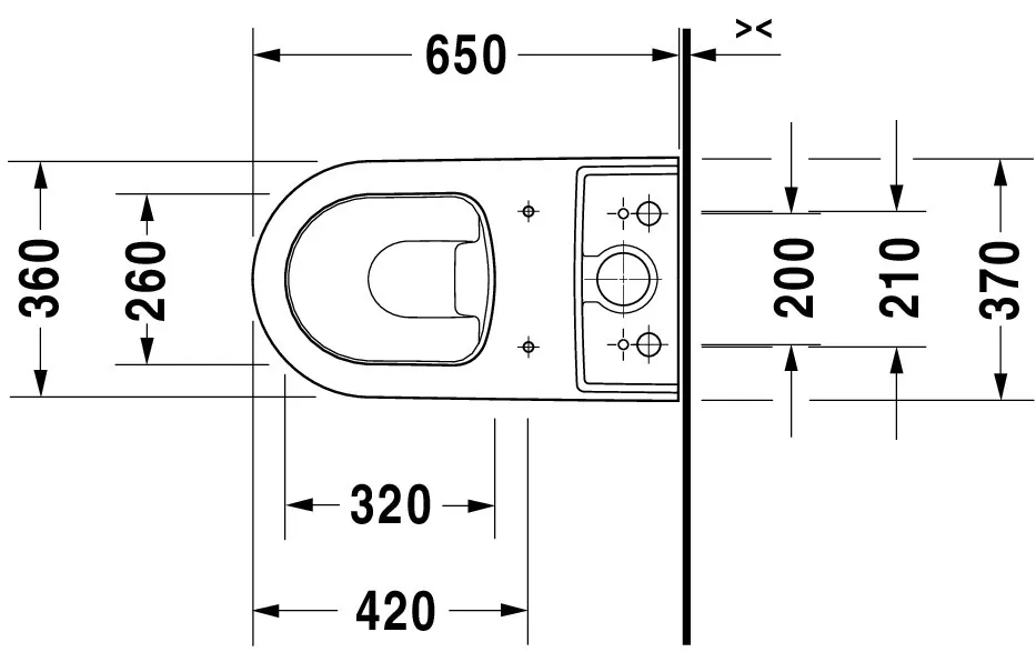 Stand-WC Kombi ME by Starck 650 mm Tiefspüler, fürSPK, Abg.vario, weiß Stand-WC Kombi ME by Starck 650 mm Tiefspüler, fürSPK, Abg.vario, weiß