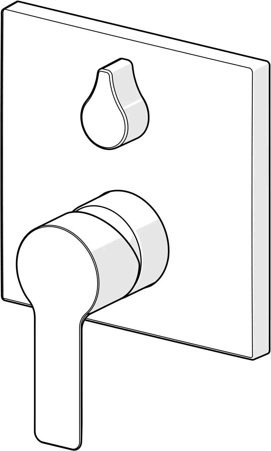 HansaLIGNA Wannen- und Brausearmatur Einhebelmischer Fertigmontageset für Wanne/Brause HansaLIGNA 8385 Rosette eckig Chrom
