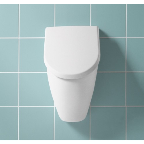 Set Urinal „Subway“, Befestigung verdeckt, ohne Zielobjekt mit Deckel Zulauf verdeckt 28,5 × 53,5 × 31,5 cm in Weiß Alpin