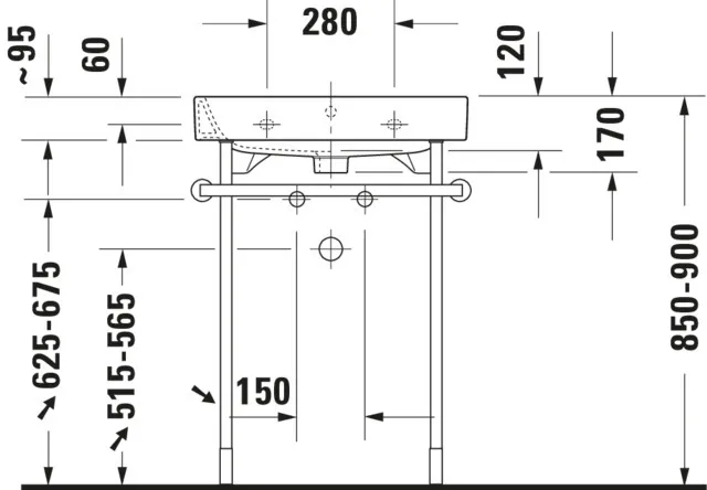 Wandwaschtisch „Happy D.2“, mit Überlauf, Hahnlochposition mittig Wandwaschtisch „Happy D.2“, mit Überlauf, Hahnlochposition mittig