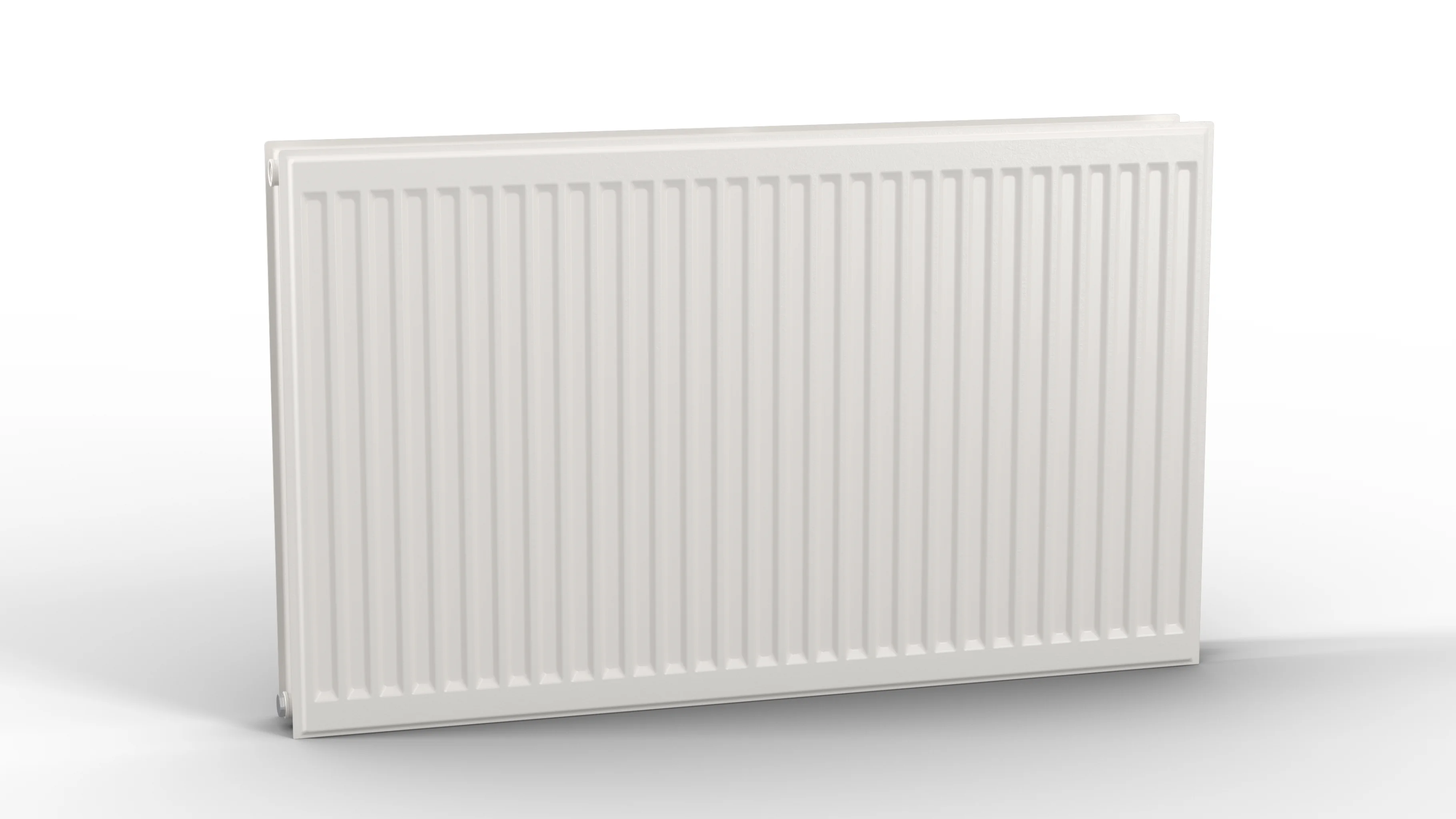 Flachheizkörper therm-x2 Profil-K Hygiene Typ 30, HxLxT: 600x400x155 mm, Farbe: Weiß RAL 9016 seidenglanz, 10 bar, Abdeckung: ohne, Wärmeleistung 75/65-20: 572 Watt, Bohrkonsole
