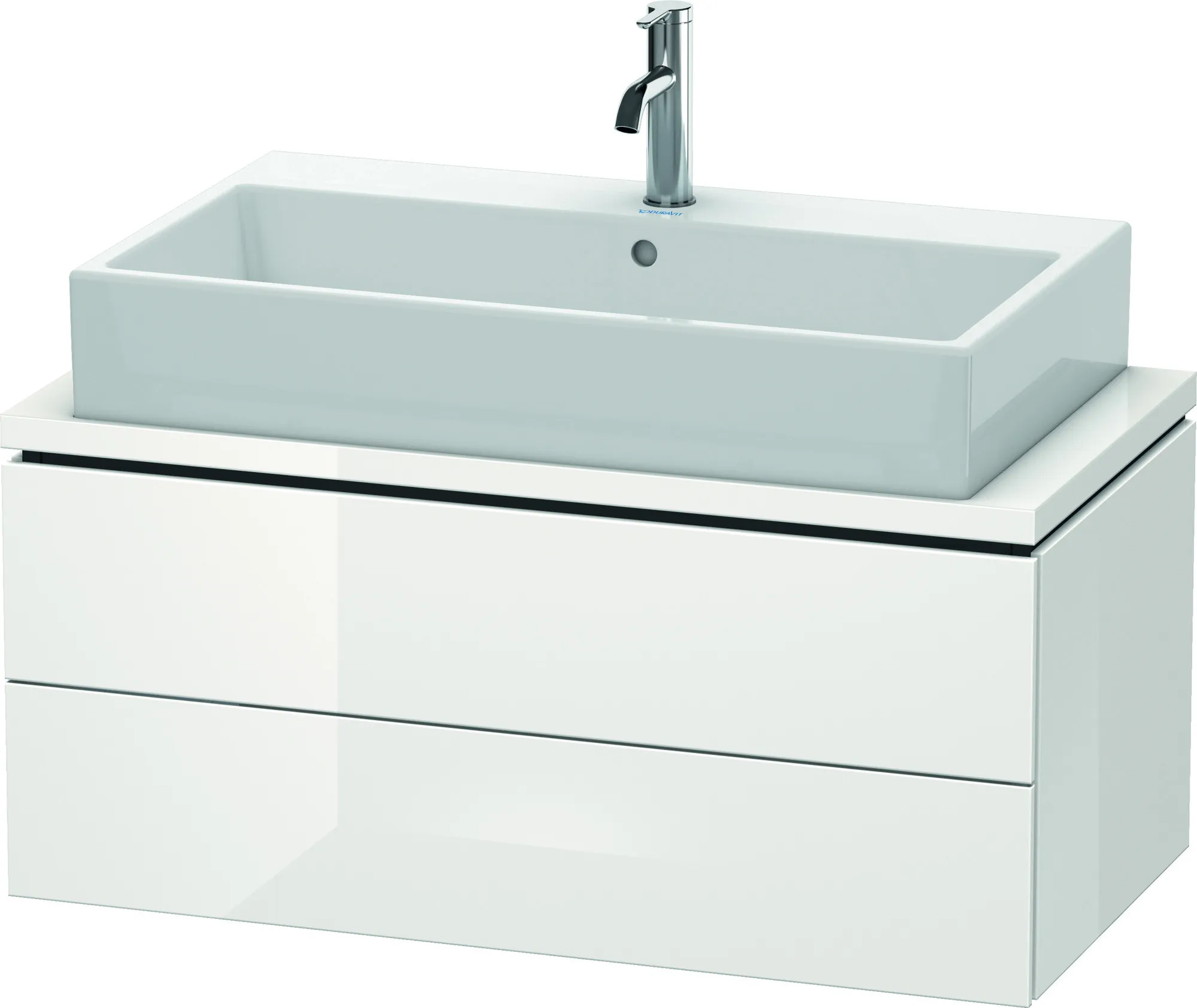 Duravit Waschtischunterschrank wandhängend „L-Cube“ 92 × 40 × 47,7 cm Weiß Hochglanz