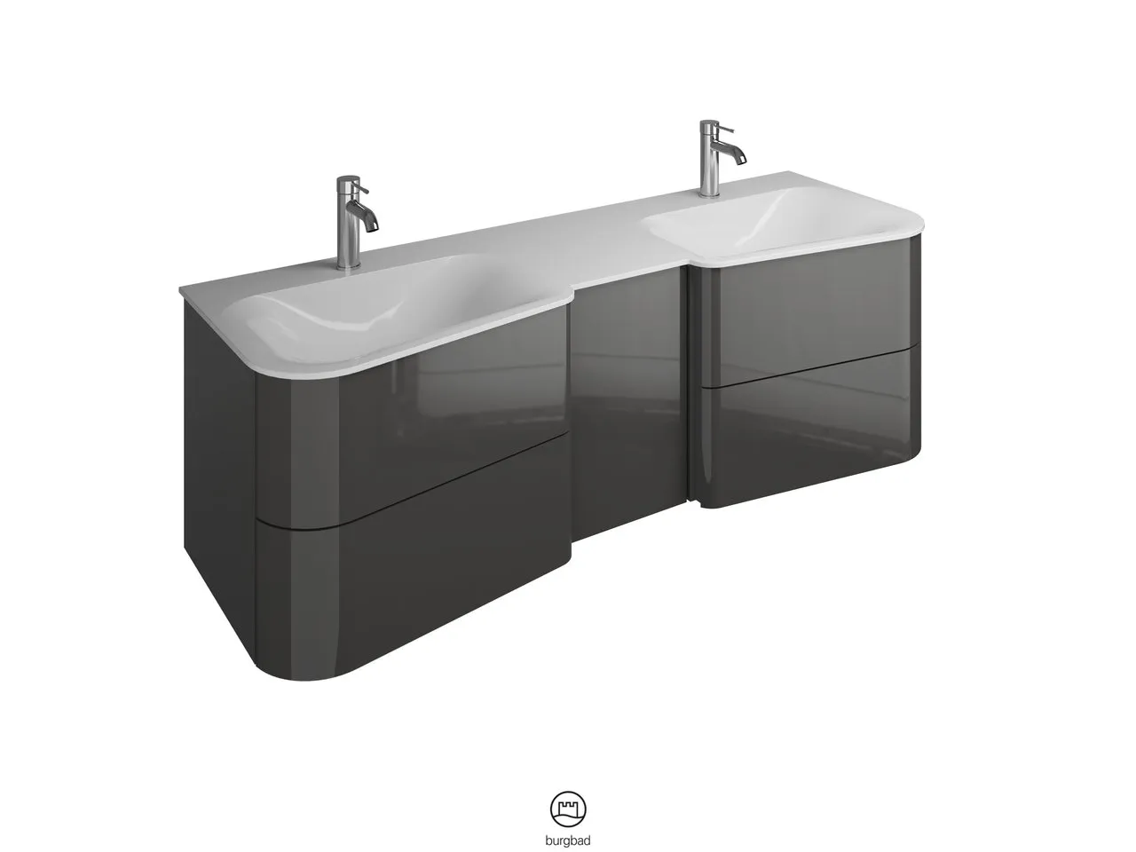 burgbad Badmöbelset „Badu“ Griffleiste, Weiß, in Weiß Matt burgbad Badmöbelset „Badu“ Griffleiste, Weiß, in Weiß Matt