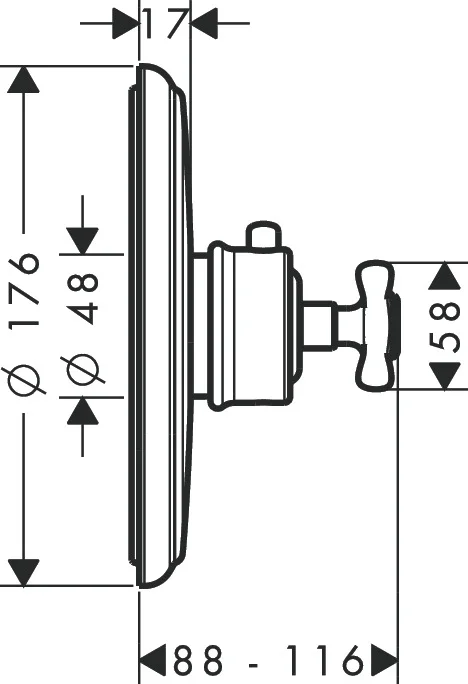 Hansgrohe AXOR Montreux Thermostat Unterputz, Brushed Nickel, 1 Verbraucher, max. Durchfluss 43 l/min bei 3 bar, einstellbare Temperaturbegrenzung, Rückflussverhinderer, Schalldämpfer
