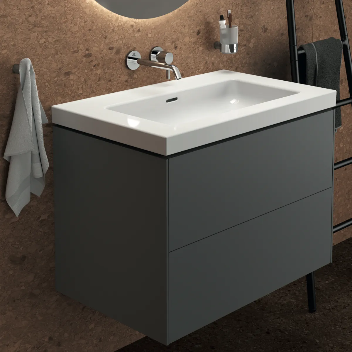 Ideal Standard Wand-Waschtischarmatur Joy Arm, runde Rosette, 220mm Ausladung, Chrom Ideal Standard Wand-Waschtischarmatur Joy Arm, runde Rosette, 220mm Ausladung, Chrom