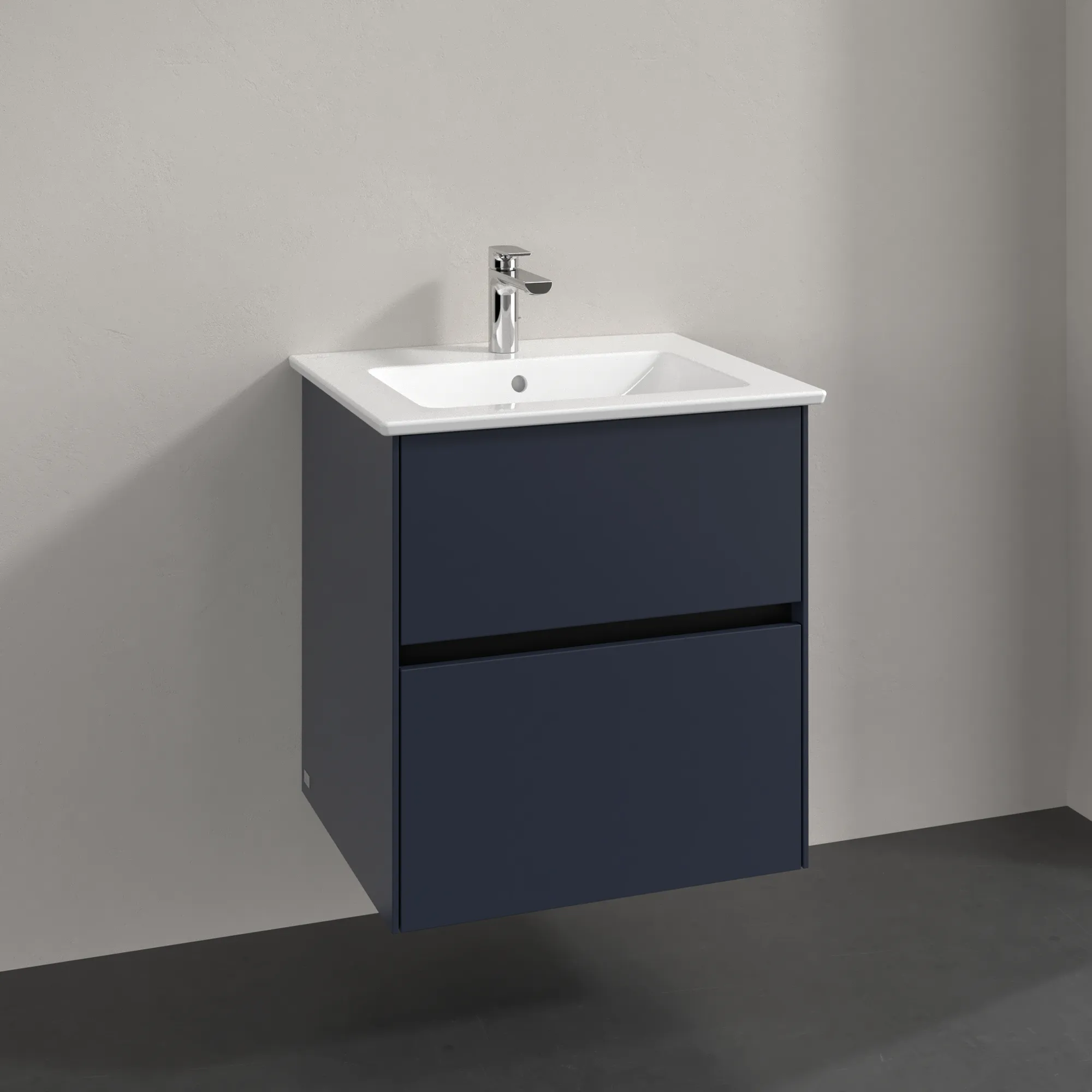 Villeroy & Boch Waschtischunterschrank „Collaro“ 561 × 610 × 480 mm Marine Blue, ohne Beleuchtung, für Becken mittig Villeroy & Boch Waschtischunterschrank „Collaro“ 561 × 610 × 480 mm Marine Blue, ohne Beleuchtung, für Becken mittig