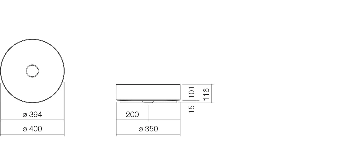 Waschbecken „Arkta“ 400 × 116 mm in Mattschwarz Waschbecken „Arkta“ 400 × 116 mm in Mattschwarz