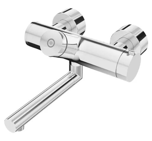 Aufputz-Waschtisch-Armatur VITUS VW-SC-T, Mischwasser, Thermostat, Selbstschluss, 2 RFV, Thermische Desinfektion, 2x DN 15 G 1/2 AG, Ausladung bis Mitte Strahlregler: 270 mm, chrom Aufputz-Waschtisch-Armatur VITUS VW-SC-T, Mischwasser, Thermostat, Selbstschluss, 2 RFV, Thermische Desinfektion, 2x DN 15 G 1/2 AG, Ausladung bis Mitte Strahlregler: 270 mm, chrom