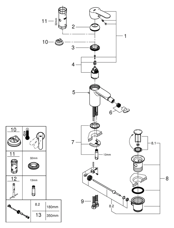 Einhand-Bidetbatterie Eurostyle Cosmopolitan 33565_2, Einlochmontage, Zugstangen-Ablaufgarnitur 1 1/4'', chrom Einhand-Bidetbatterie Eurostyle Cosmopolitan 33565_2, Einlochmontage, Zugstangen-Ablaufgarnitur 1 1/4'', chrom