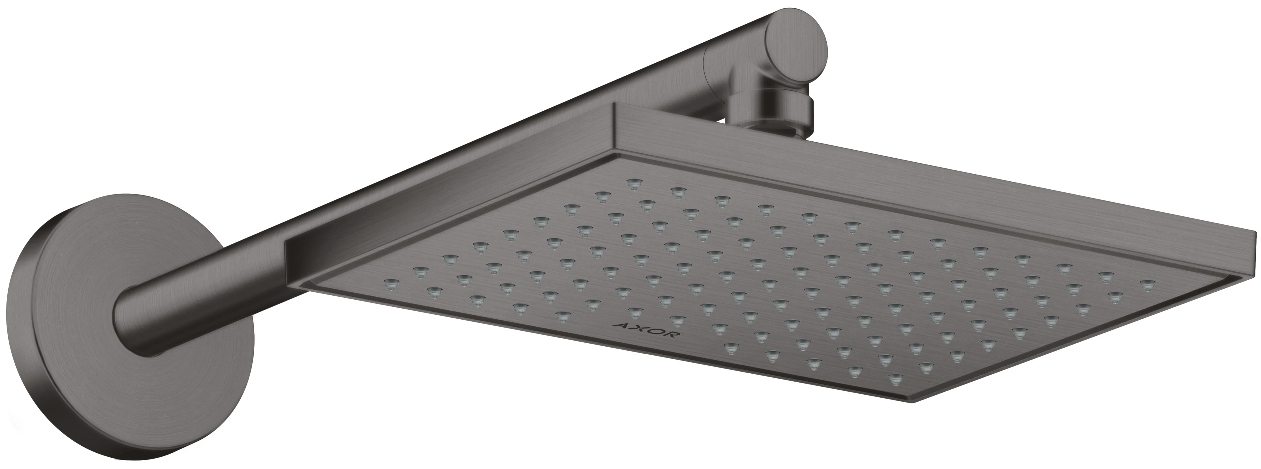 Hansgrohe AXOR ShowerSolutions Kopfbrause 1jet EcoSmart+ Brushed Black Chrome, 245 x 185 mm, winkelverstellbar, für Durchlauferhitzer geeignet