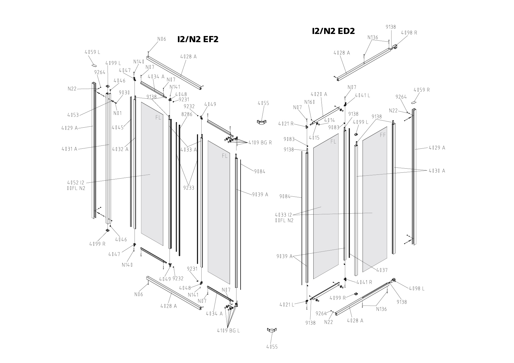Kermi Duschtür Eckeinstieg 2-teilig (Falttür) Halbteil „NOVA 2000“ Profile Silber Mattglanz, BV: 970 - 992 mm WE: 980 - 1002 mm H: 2000 mm Kermi Duschtür Eckeinstieg 2-teilig (Falttür) Halbteil „NOVA 2000“ Profile Silber Mattglanz, BV: 970 - 992 mm WE: 980 - 1002 mm H: 2000 mm