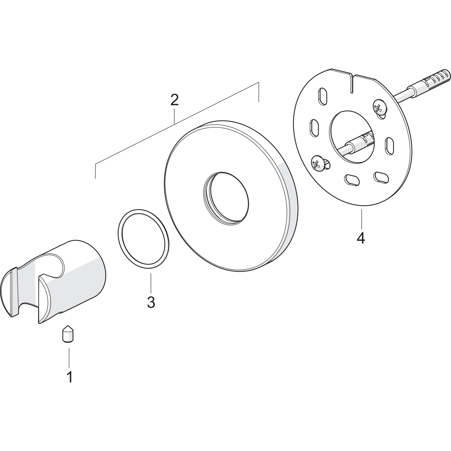 Hansa Wandhalter Hansajet 4444 Rosette rund Chrom Hansa Wandhalter Hansajet 4444 Rosette rund Chrom