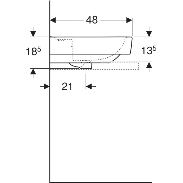 Aufsatzwaschtisch „Renova Plan“, rechteckig 75 × 48 cm in weiß alpin Aufsatzwaschtisch „Renova Plan“, rechteckig 75 × 48 cm in weiß alpin