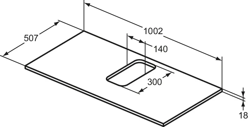 Waschtischplatte i.life B mittiger Ausschnitt für ein Wand-Waschtisch 1002x507x18mm Weiß matt Waschtischplatte i.life B mittiger Ausschnitt für ein Wand-Waschtisch 1002x507x18mm Weiß matt