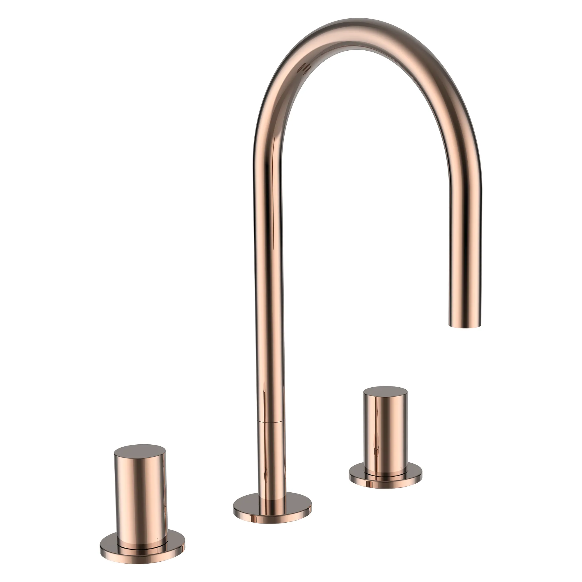 3-Loch Waschtischmischer Kartell Schwenkauslauf Ausladung 166 mm ohne Ablaufventil PVD Rosegold 3-Loch Waschtischmischer Kartell Schwenkauslauf Ausladung 166 mm ohne Ablaufventil PVD Rosegold