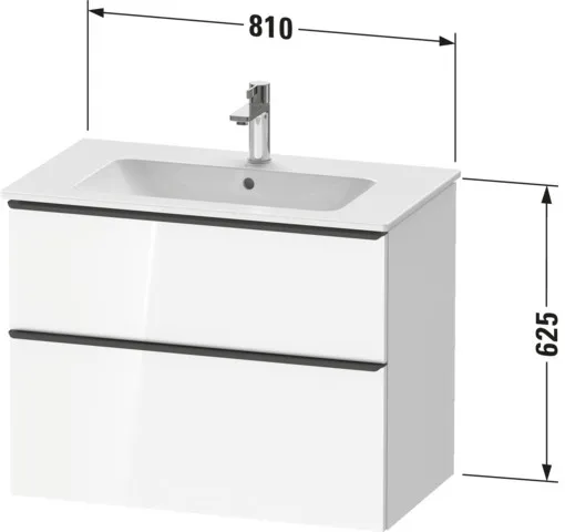 Duravit Waschtischunterschrank wandhängend „D-Neo“ 81 × 62,5 × 46,2 cm in Betongrau Matt