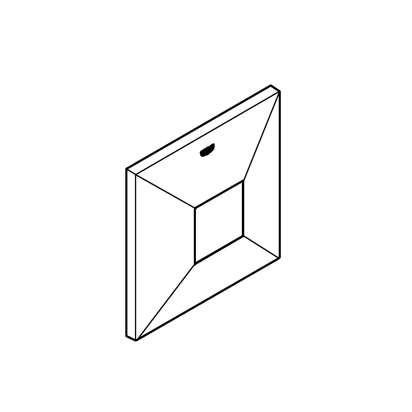 Rosette 48436, eckig, für Einhandmischer-Fertigmontagesets, Wandrosette, verdeckte Befestigung, chrom