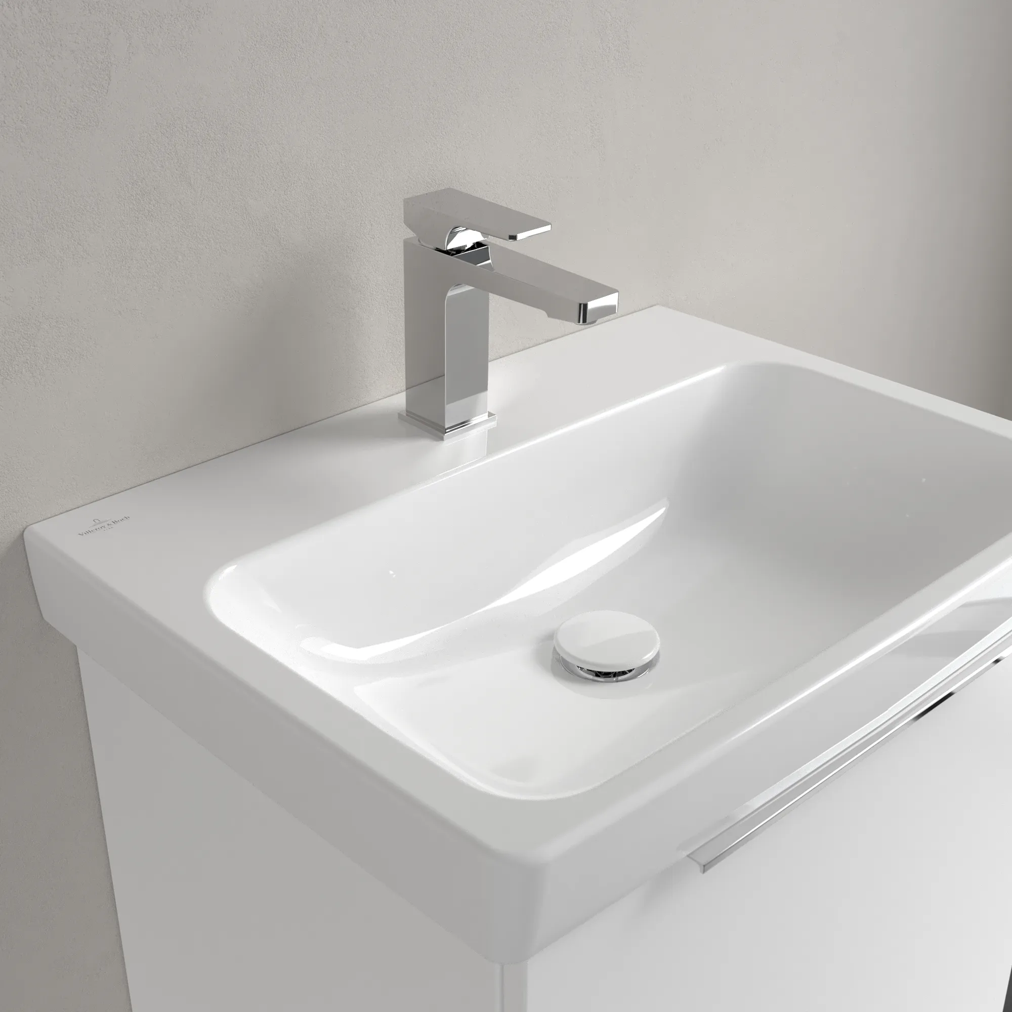 Villeroy & Boch Waschbecken „Architectura“ 600 × 445 × 165 mm, ohne Hahnlochbohrung, Hahnlochposition mittig in Weiß Alpin Villeroy & Boch Waschbecken „Architectura“ 600 × 445 × 165 mm, ohne Hahnlochbohrung, Hahnlochposition mittig in Weiß Alpin