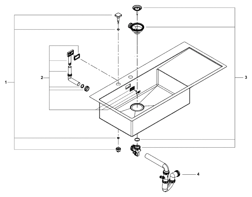 Grohe K1000 Edelstahlspüle mit Abtropffläche Grohe K1000 Edelstahlspüle mit Abtropffläche