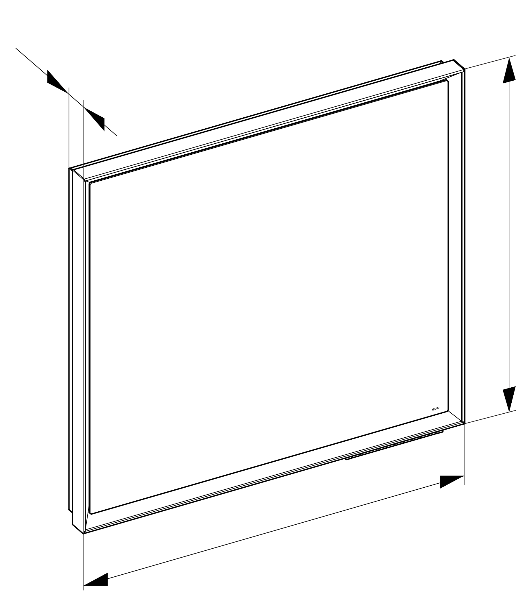 KEUCO ROYAL LUMOS Lichtspiegel 700x650mm schwarz-eloxiert KEUCO ROYAL LUMOS Lichtspiegel 700x650mm schwarz-eloxiert