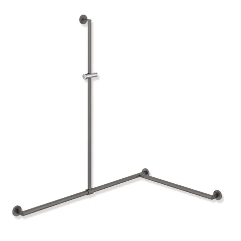 HEWI Haltegriff Ausführung rechts „System 900“ in Dunkelgrau Perlglimmer tiefmatt / Chrom HEWI Haltegriff Ausführung rechts „System 900“ in Dunkelgrau Perlglimmer tiefmatt / Chrom