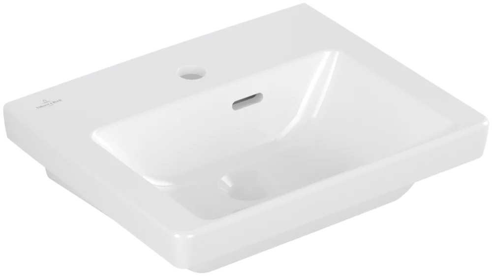 Villeroy & Boch Handwaschbecken Subway 3.0, 450x370x145 mm, weiß Alpin, glänzend, mit Überlauf, für 1-Loch-Armatur Villeroy & Boch Handwaschbecken Subway 3.0, 450x370x145 mm, weiß Alpin, glänzend, mit Überlauf, für 1-Loch-Armatur