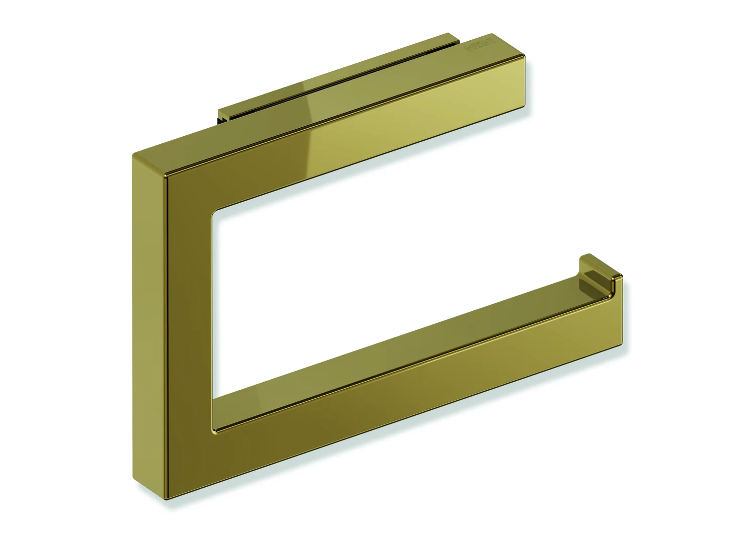 HEWI WC-Papierhalter System 900Q, klappbar, PVD gold glänzend, 140 mm breit, 90 mm hoch, 22 mm tief