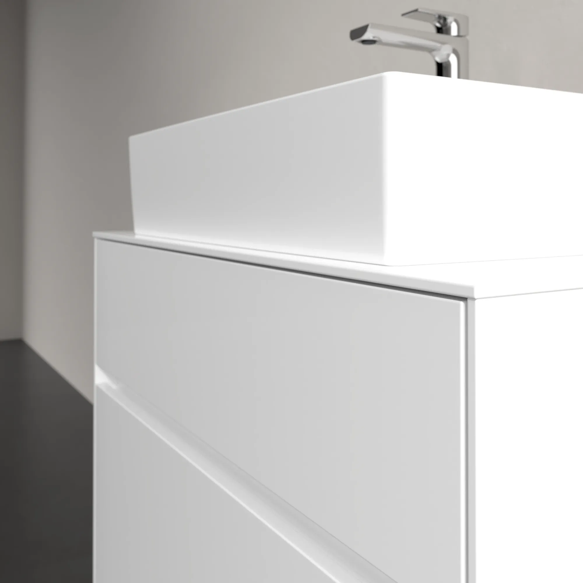 Villeroy & Boch Waschtischunterschrank „Collaro“ 800 × 548 × 500 mm Glossy White, mit Beleuchtung, für Becken mittig Villeroy & Boch Waschtischunterschrank „Collaro“ 800 × 548 × 500 mm Glossy White, mit Beleuchtung, für Becken mittig