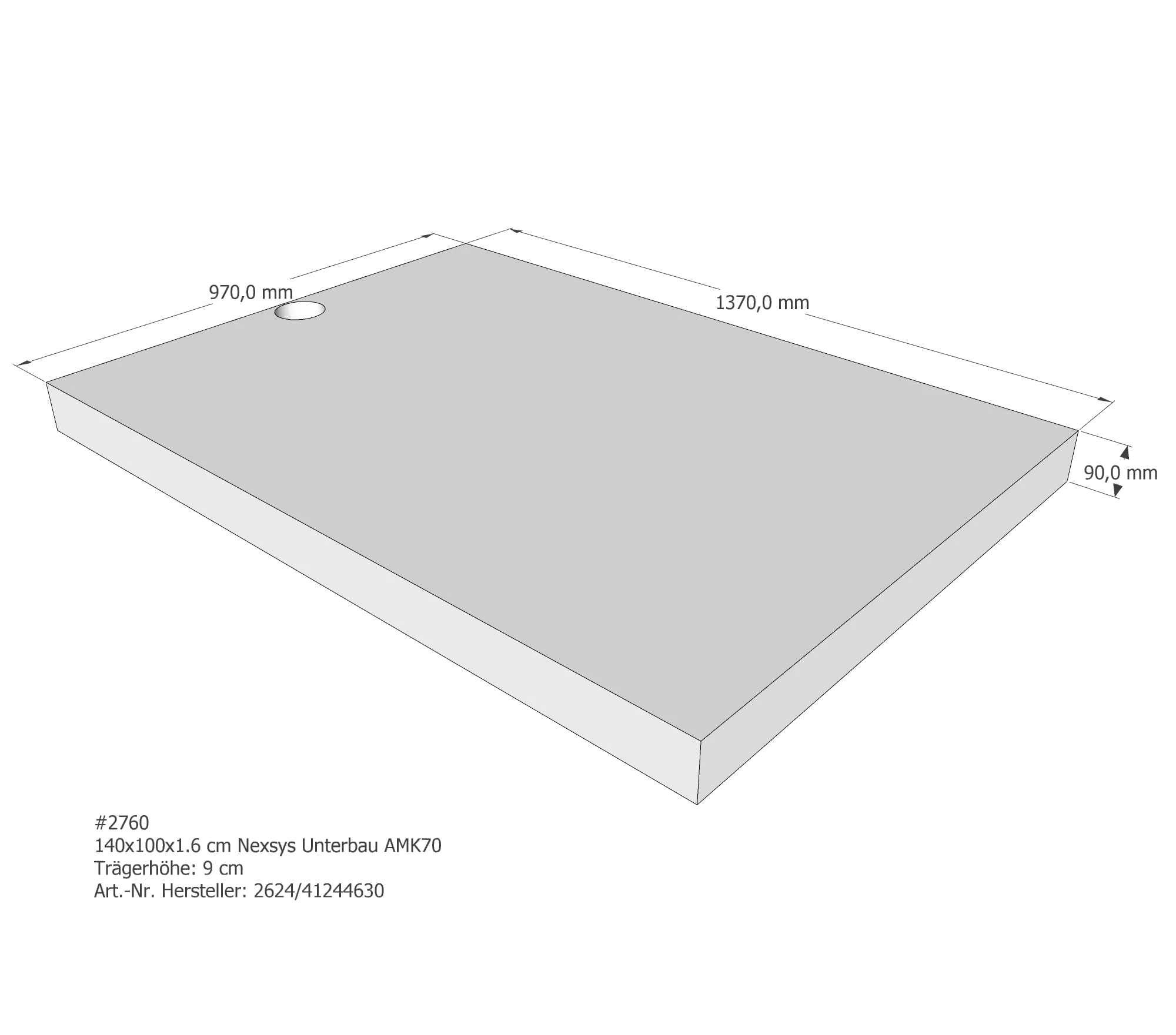 Duschwannenträger für Kaldewei Nexsys Unterbau 140 × 100 × 1,6 cm Breite: 100 cm / Länge: 140 cm Duschwannenträger für Kaldewei Nexsys Unterbau 140 × 100 × 1,6 cm Breite: 100 cm / Länge: 140 cm
