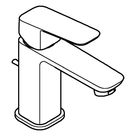 Einhand-Waschtischbatterie Cubeo 101694, S-Size, Zugstangen-Ablaufgarnitur