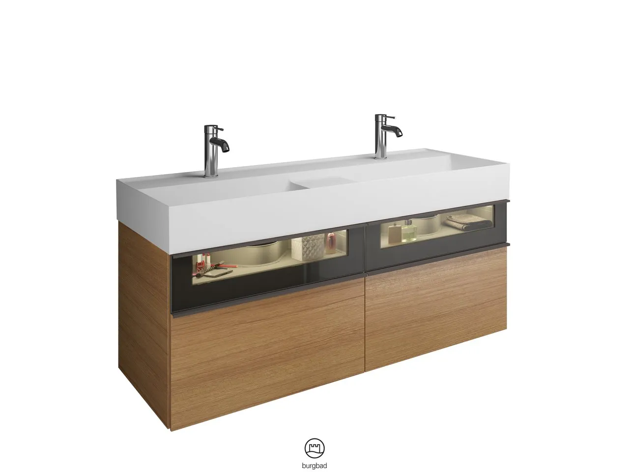 burgbad Badmöbelset „Yumo“ in Kieselgrau Matt burgbad Badmöbelset „Yumo“ in Kieselgrau Matt