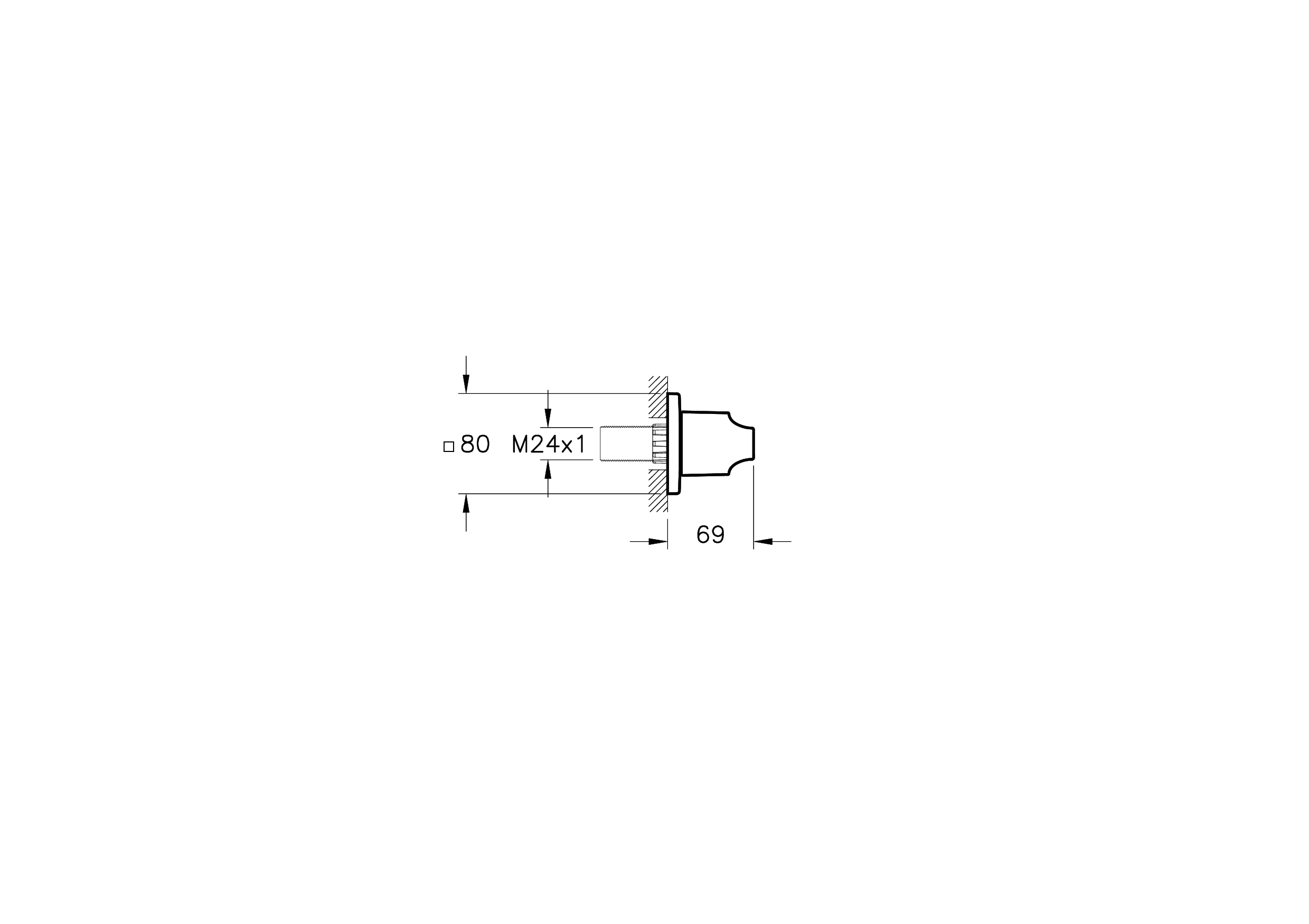 VitrA Suit Unterputz-Absperrventil Chrom, Fertigmontageset 80 x 80 mm, Messing verchromt