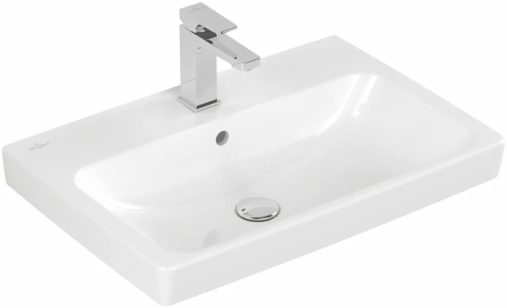 Villeroy & Boch Waschbecken „Architectura“ 650 × 445 × 165 mm, ohne Hahnlochbohrung, für Becken mittig in Weiß Alpin Villeroy & Boch Waschbecken „Architectura“ 650 × 445 × 165 mm, ohne Hahnlochbohrung, für Becken mittig in Weiß Alpin