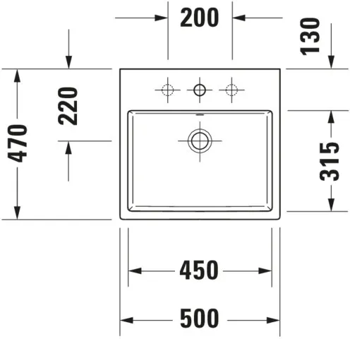 Wandwaschtisch „Vero Air“, mit Überlauf, Hahnlochposition mittig Wandwaschtisch „Vero Air“, mit Überlauf, Hahnlochposition mittig