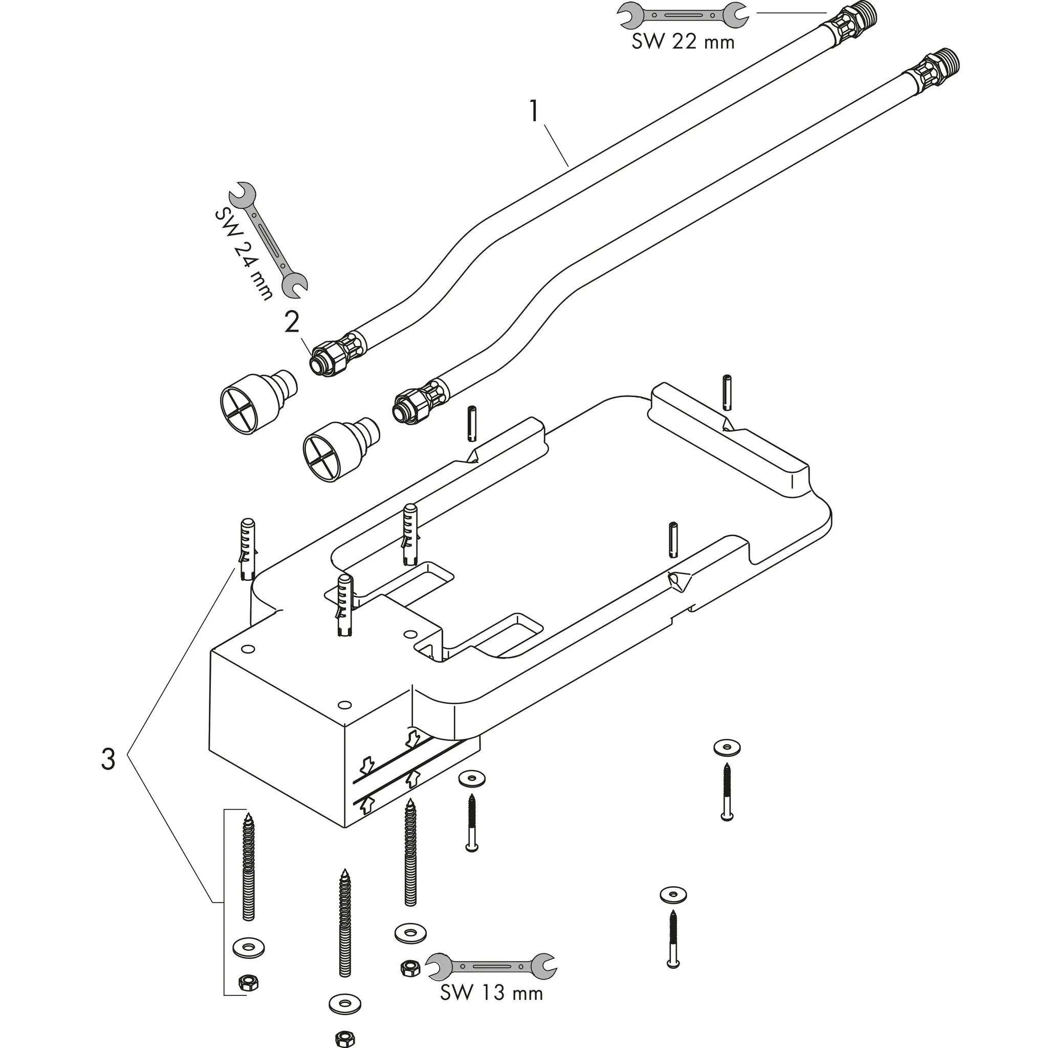 Grundset für Kopfbrause Decke UP Axor Grundset für Kopfbrause Decke UP Axor