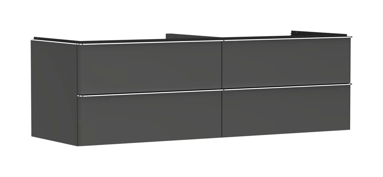 Hansgrohe Xelu Q Waschtischunterschrank Diamantgrau Matt, 1560x540 mm, 4 Schubkästen, verchromte Griffe, SoftClose, vormontiert Hansgrohe Xelu Q Waschtischunterschrank Diamantgrau Matt, 1560x540 mm, 4 Schubkästen, verchromte Griffe, SoftClose, vormontiert
