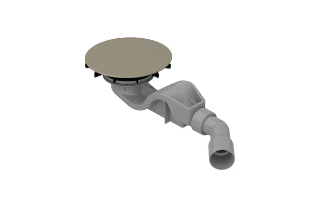 Bette Ablaufgarnitur BetteAir 50 DW greige Antirutsch Pro, seitlich, 300x230x152 mm, 0,6 l/s, Ab- und Überlauf für Duschwanne/Duschfläche