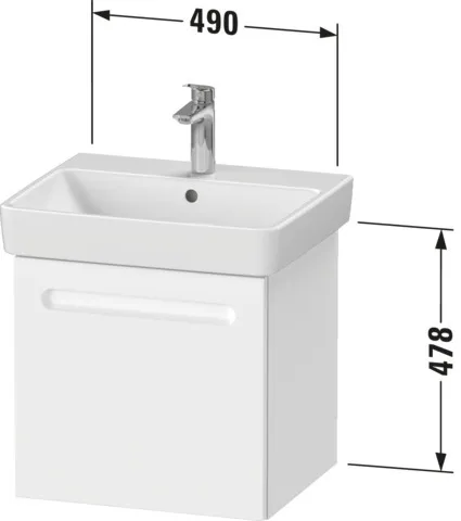 Duravit Waschtischunterschrank wandhängend „No.1“ 49 × 47,8 × 42,6 cm in Beton Matt