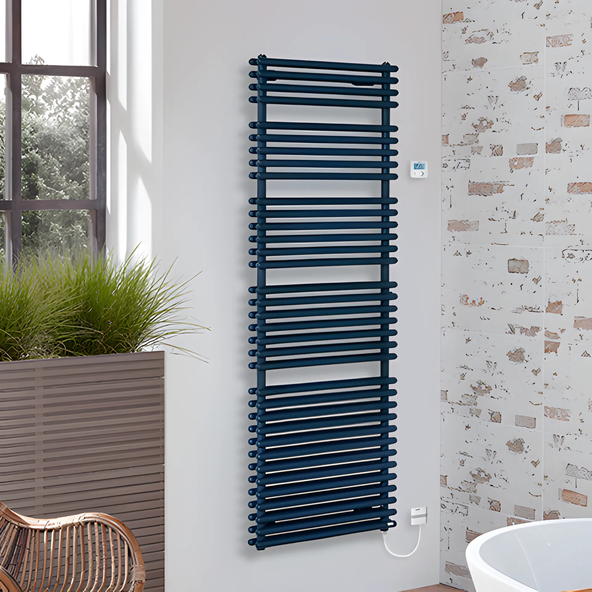 BEMM Design-Elektroheizkörper „Cobo 2 E“ 90,1 × 103,6 cm in Samtschwarz mit brauntouch BEMM Design-Elektroheizkörper „Cobo 2 E“ 90,1 × 103,6 cm in Samtschwarz mit brauntouch