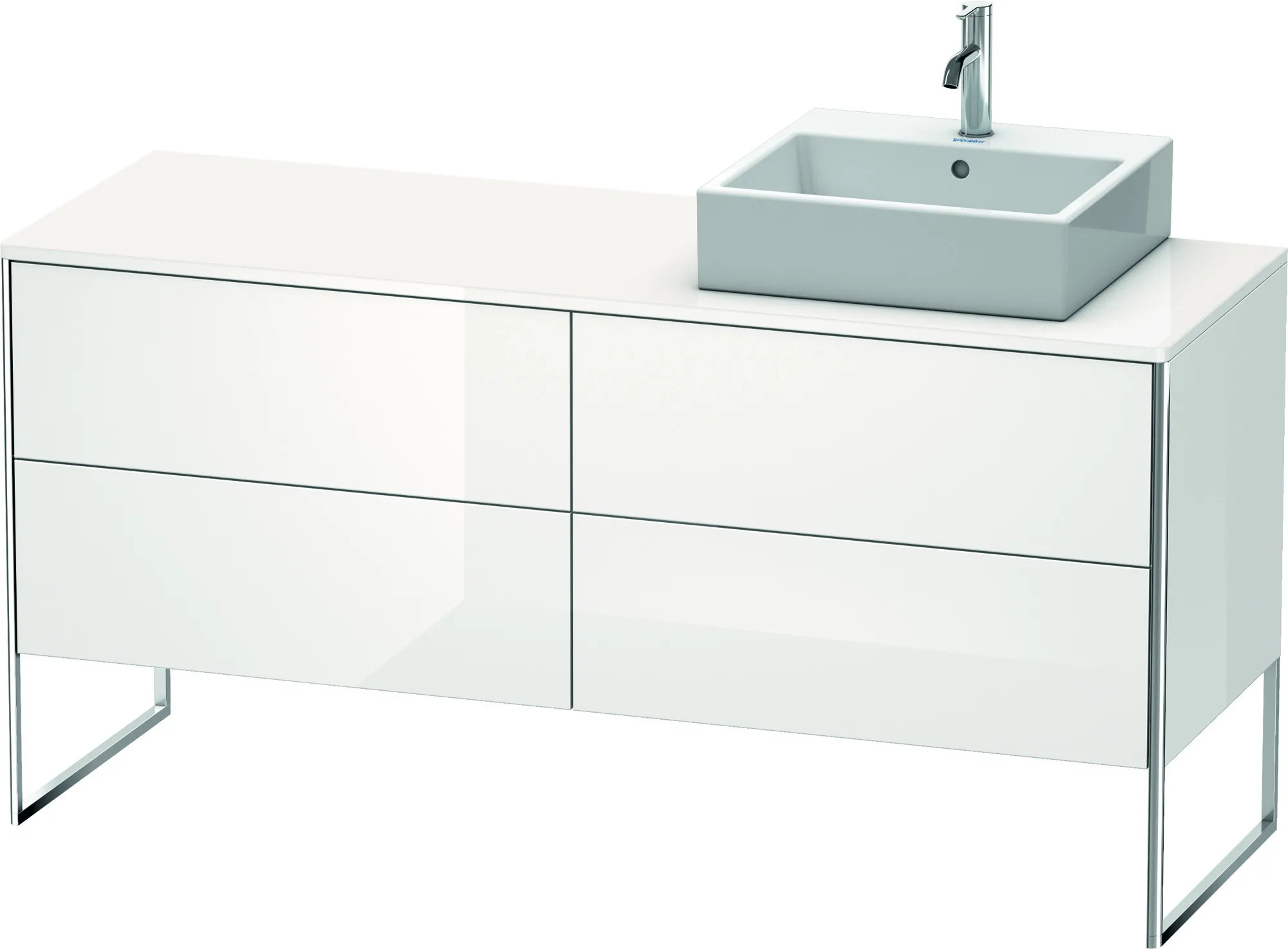 Duravit Waschtischunterschrank bodenstehend „XSquare“ 160 × 77,8 × 54,8 cm Weiß Hochglanz