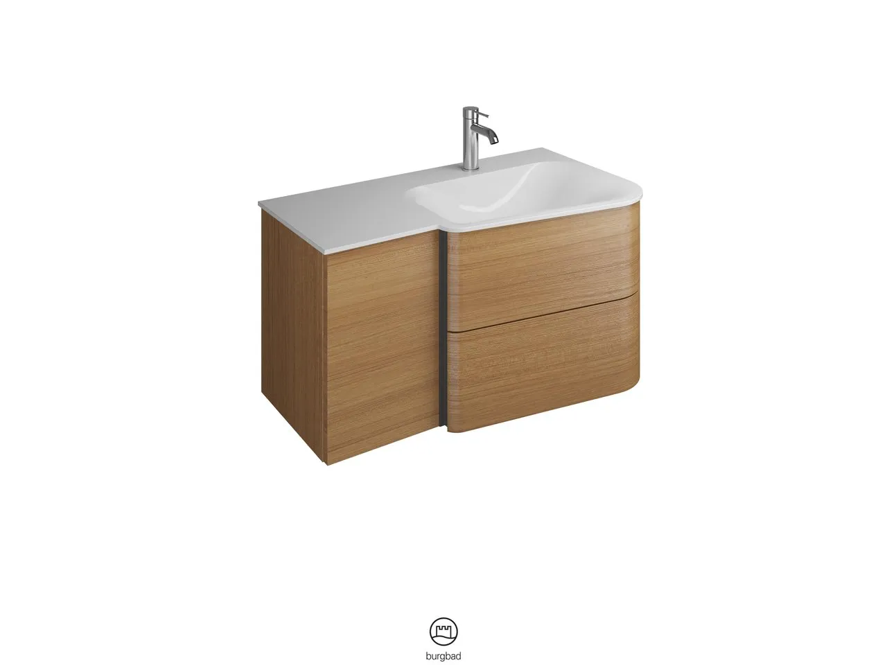 burgbad Badmöbelset „Badu“ Griffleiste, Weiß, in Weiß Matt burgbad Badmöbelset „Badu“ Griffleiste, Weiß, in Weiß Matt