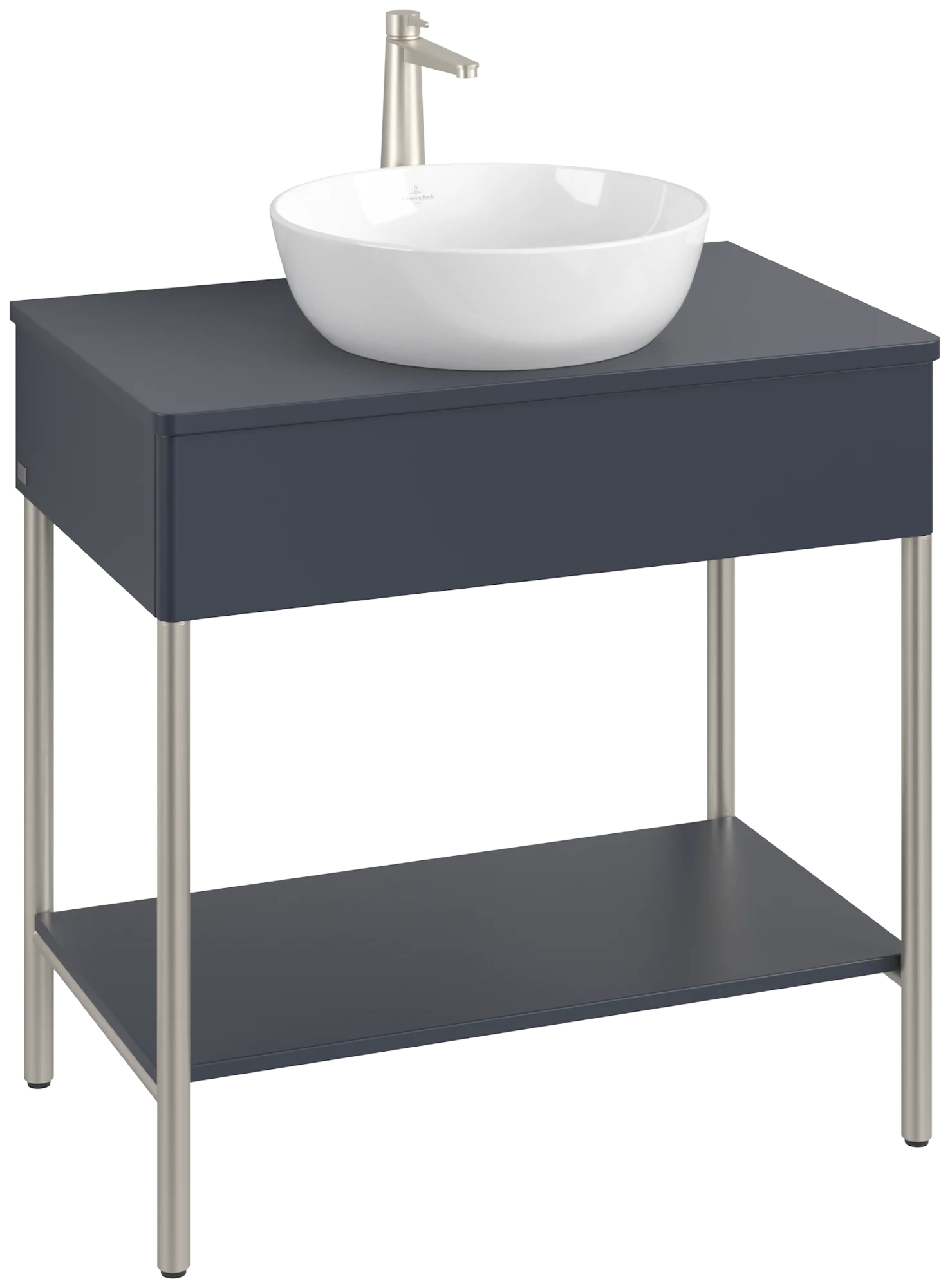Villeroy & Boch Waschbeckenunterschrank Artis, Eckig, Midnight Blue Matt Lacquer, 800x782x500 mm, mit Beleuchtung und Push-to-open Funktion